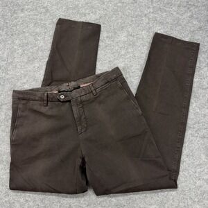 Marco Pescarolo Slim 80 Pants Mens 32x31 Brown Stretch Chino Cotton Cashmere